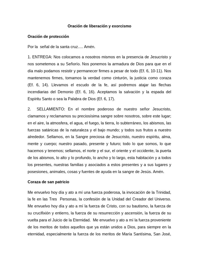 Oraciones de Protección y Liberación | PDF | Demonios | Cristo (título)