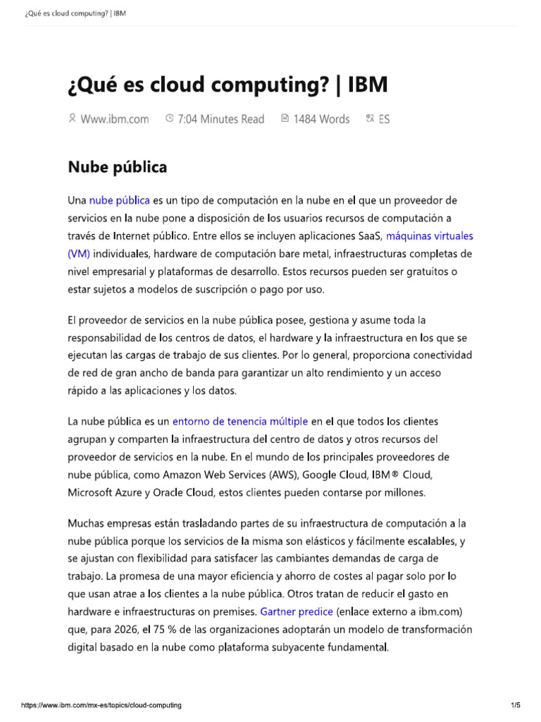 11 - Cloud Computing (ESP) - IBM | PDF