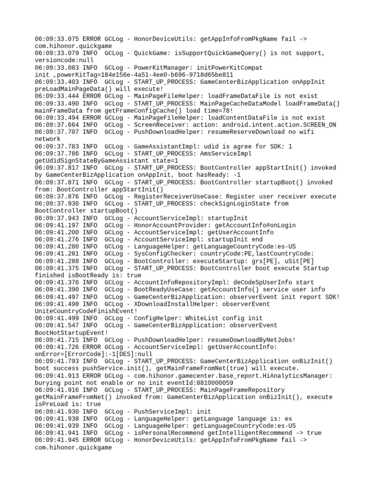 Honor Device Error Log Analysis | PDF | Computing | Software