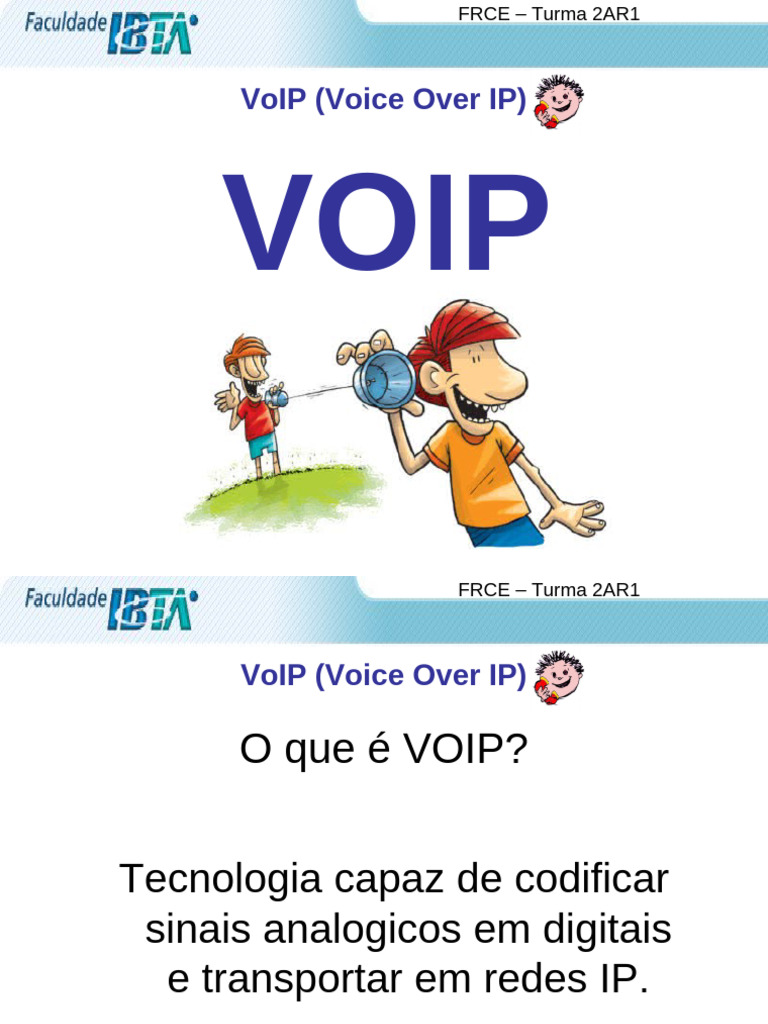 Apresentaçã - VOIP | PDF | Voz sobre IP (VoIP) | Rede de computadores