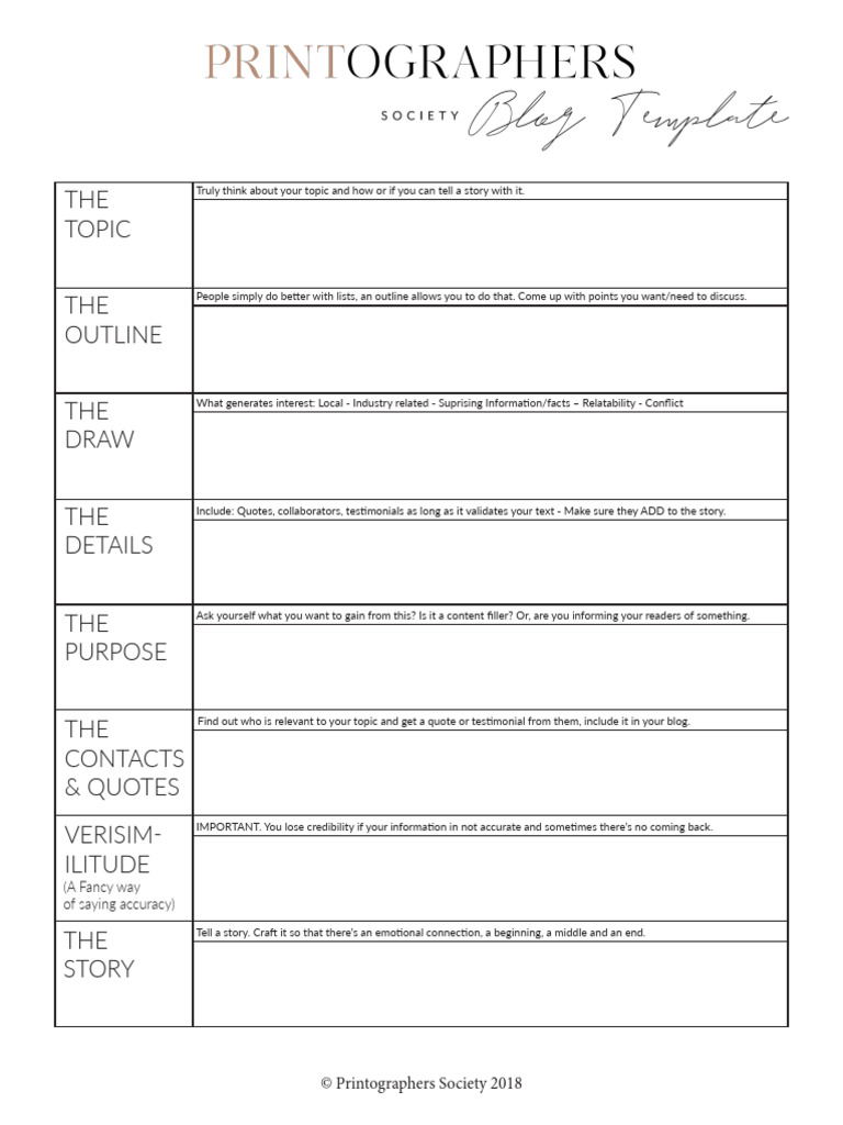 Blog Outline Template Guide | PDF