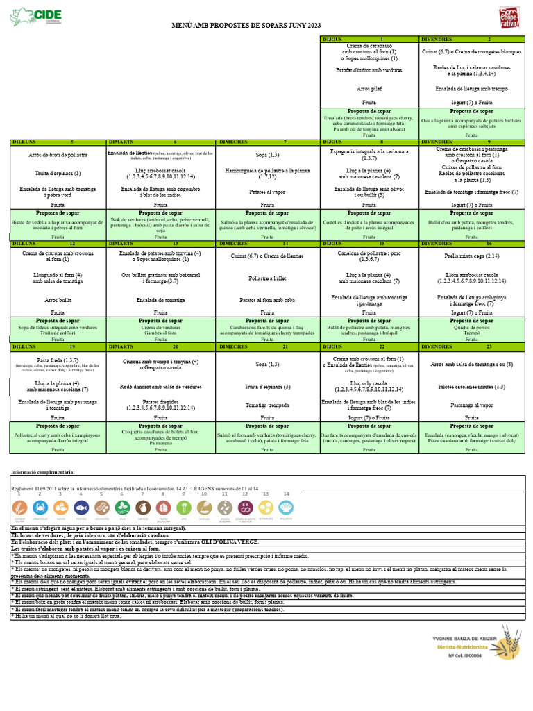 Menu-Juny 230601 170447 | PDF