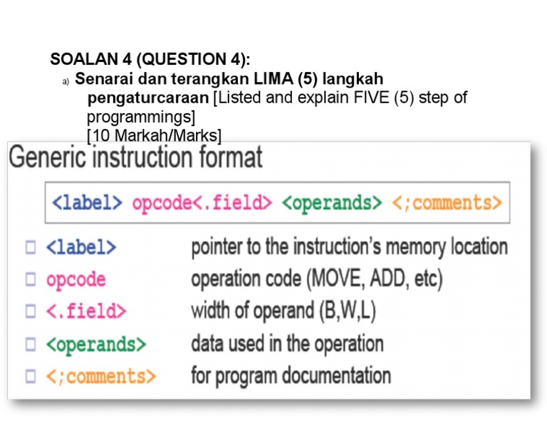 Soalan 4 (Question 4) : Senarai Dan Terangkan LIMA (5) Langkah ...