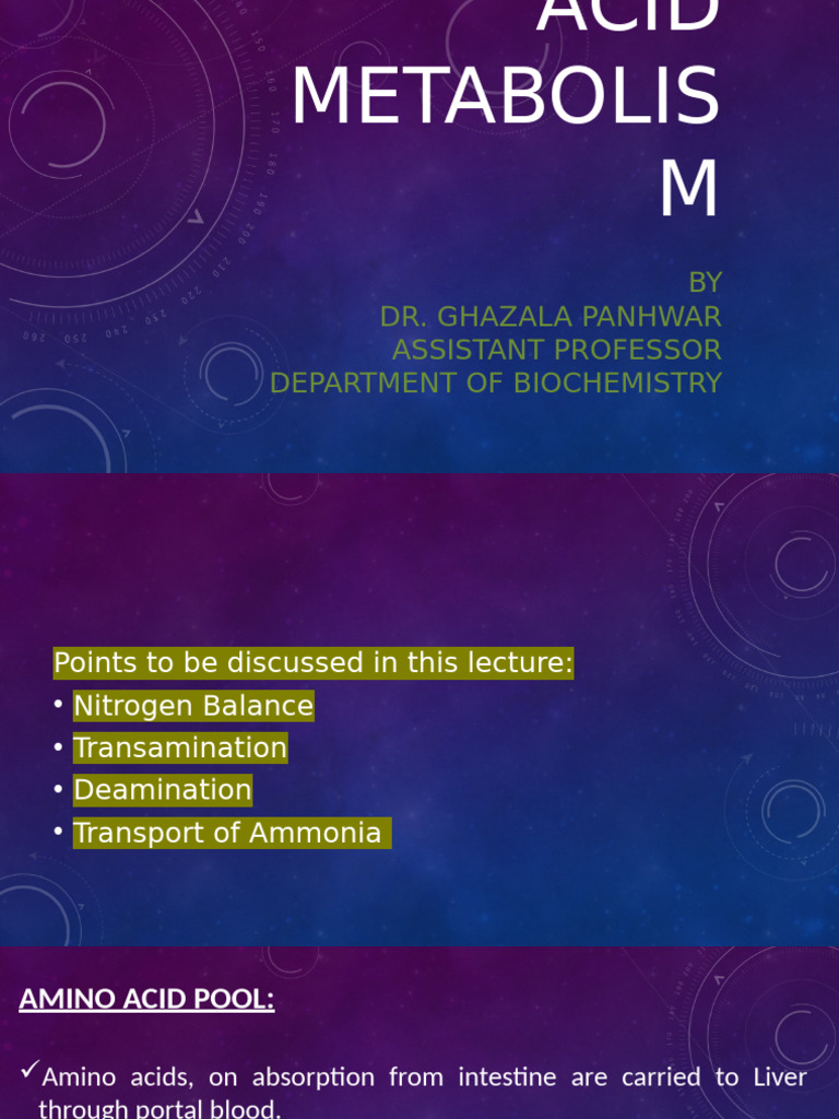 Amino Acid Metabolism Overview | PDF | Transaminase | Alanine Transaminase