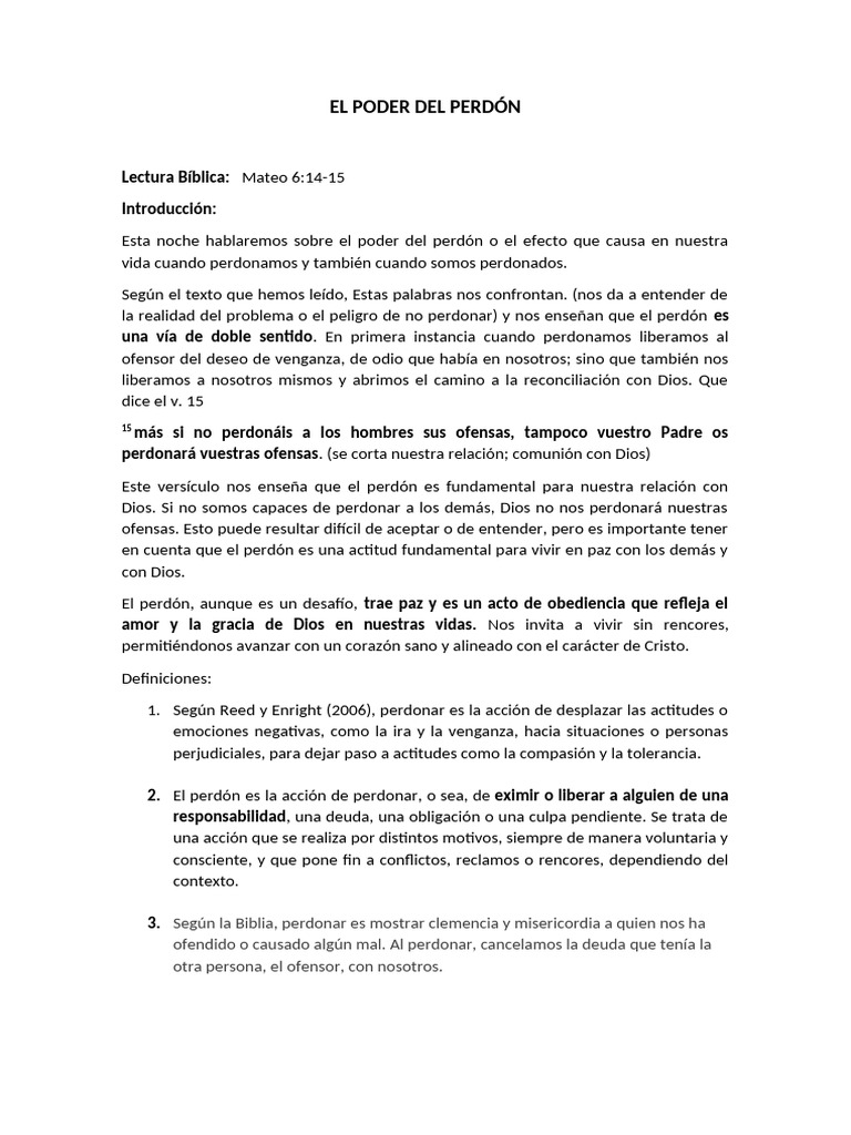 El Poder Transformador del Perdón | PDF | Perdón | Amor