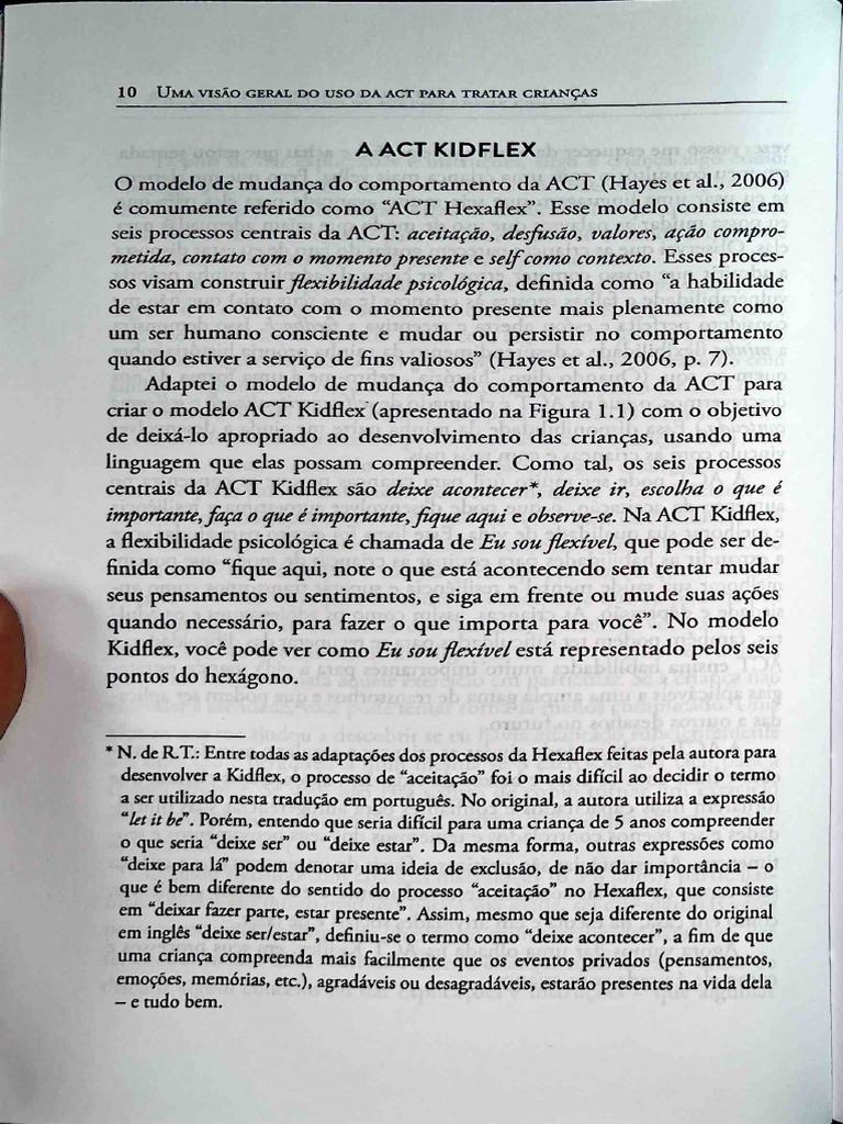 ACT Kidflex: Tratamento para Crianças | PDF | Pensamento | Ansiedade