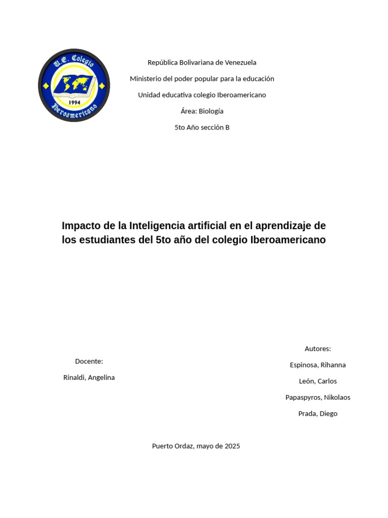 Impacto de la IA en el Aprendizaje Escolar | PDF | Datos | Inteligencia ...