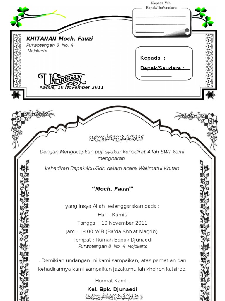 Undangan Khitan Pdf