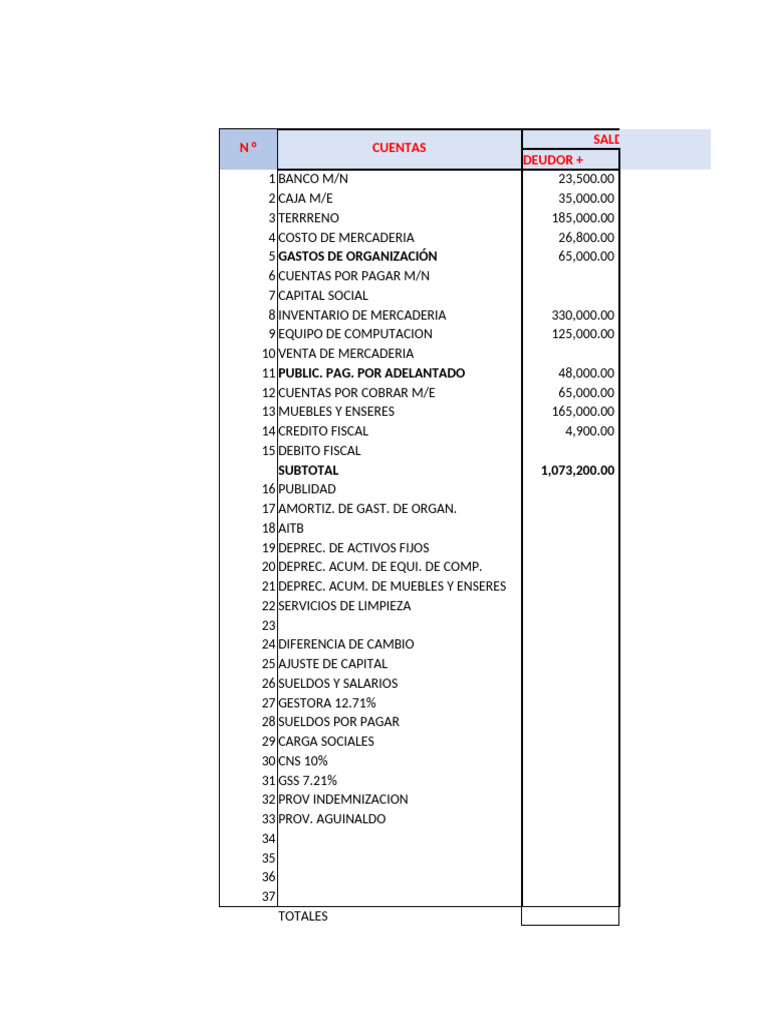 Análisis de Cuentas y Saldos Financieros | PDF | Servicios financieros