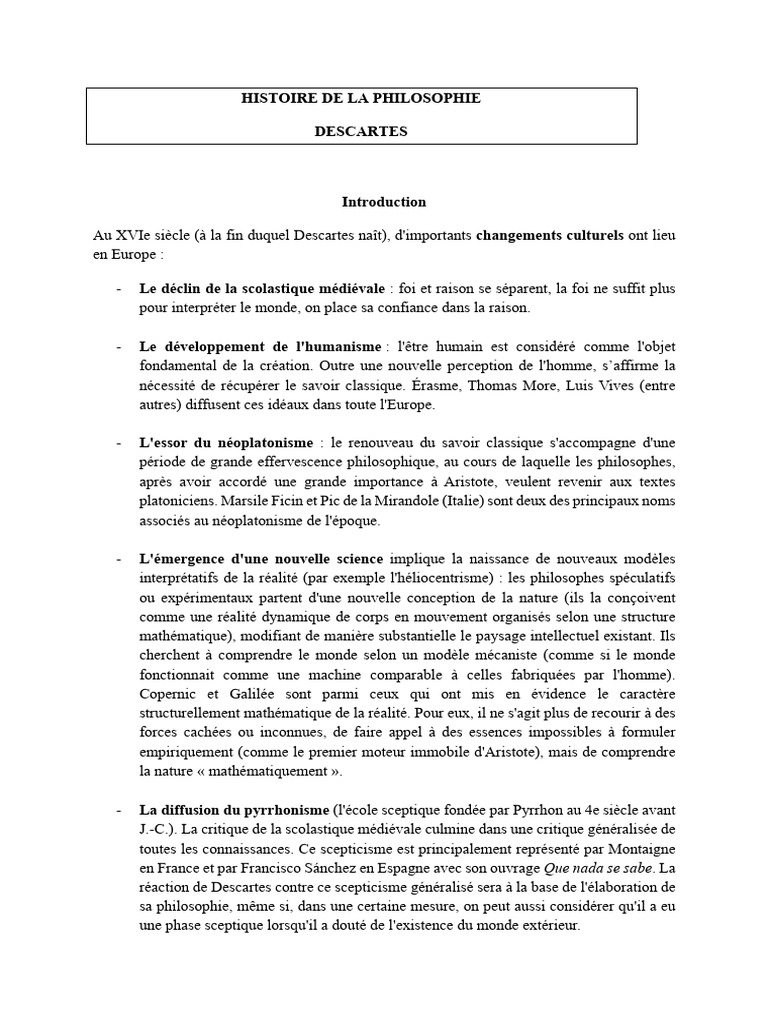 Philosophie cartésienne et rationalisme | PDF | René Descartes ...