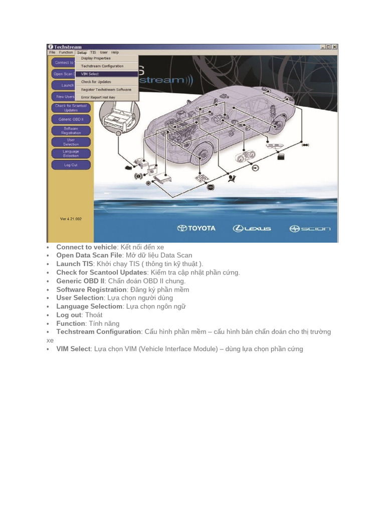 Tiếng Anh Trong Phần Mềm Techstream Toyota - Lexus | PDF
