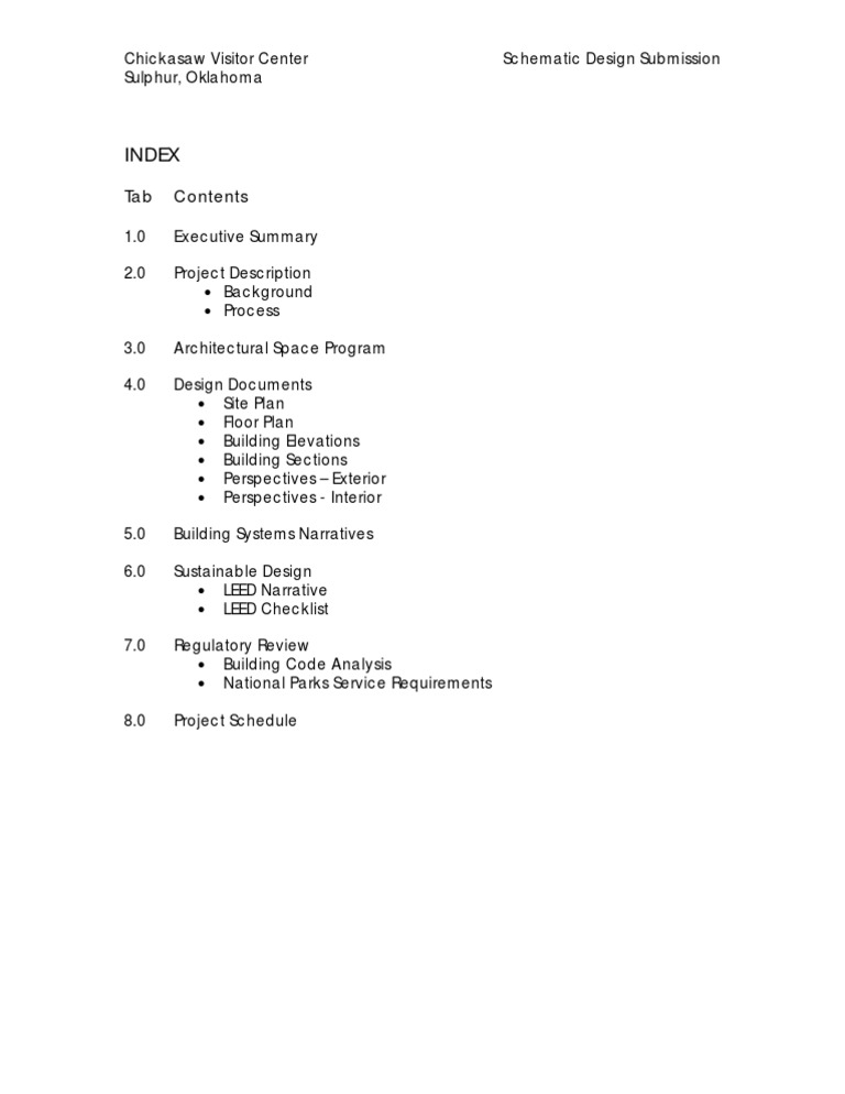 Schematic Design Booklet Contents | PDF