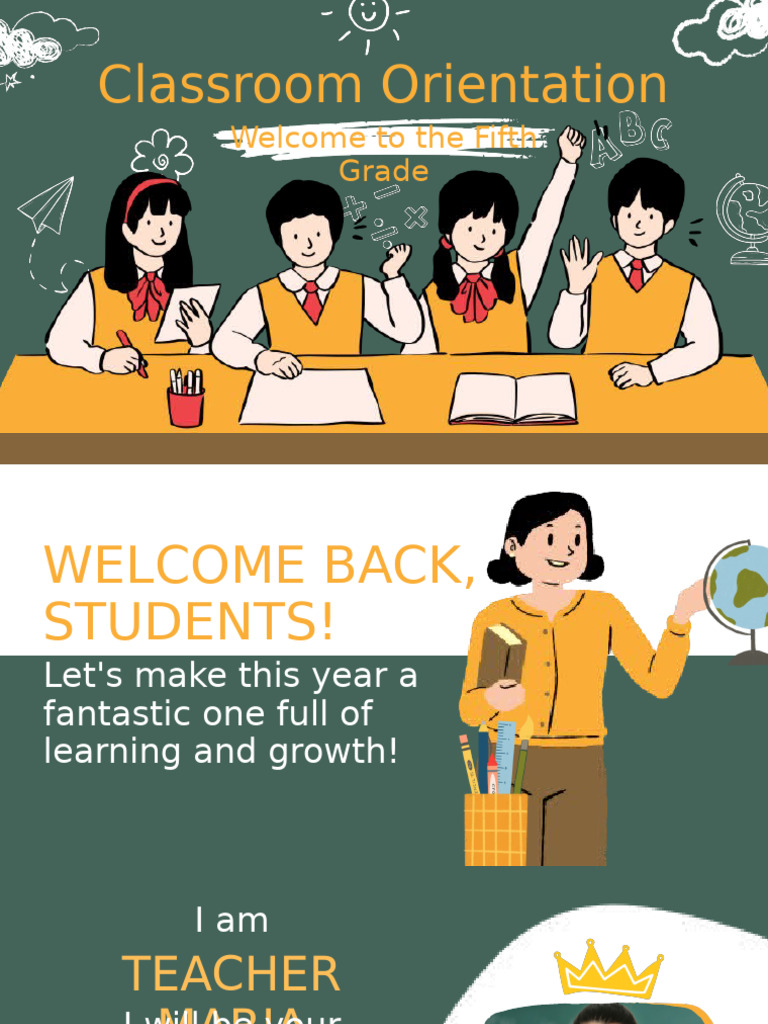 Classroom Orientation Education Presentstion in Yellow, Green and Brown ...