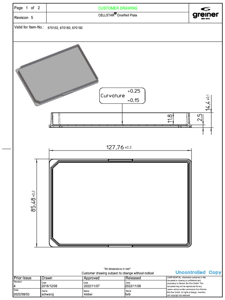 Greiner OneWell Plate 670180 | PDF