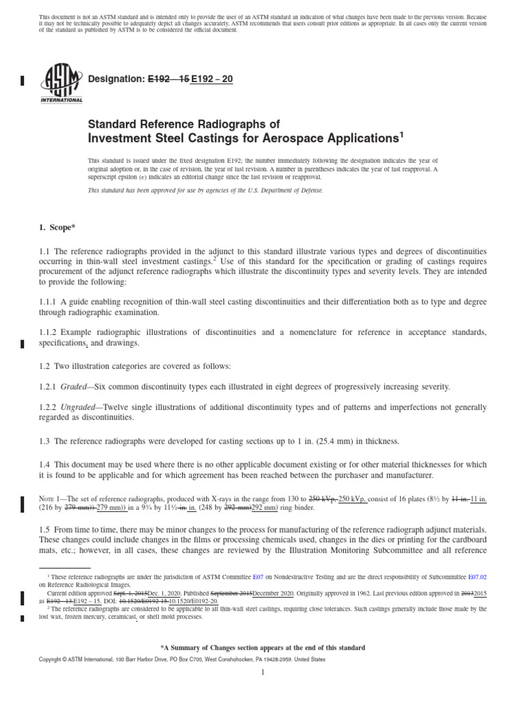 ASTM - E0192 20 - en US | PDF | Nondestructive Testing | Radiography