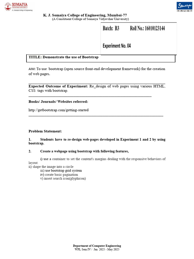 WPL Expt4 16010123144 | PDF | Harry Potter