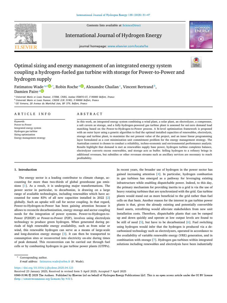 Optimizing Hydrogen Energy Systems | PDF | Energy Storage | Wind Power