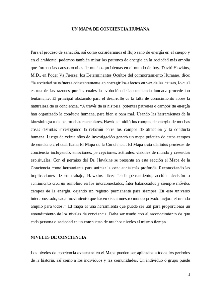 Mapa de la Conciencia Humana | PDF | Amor | Valor