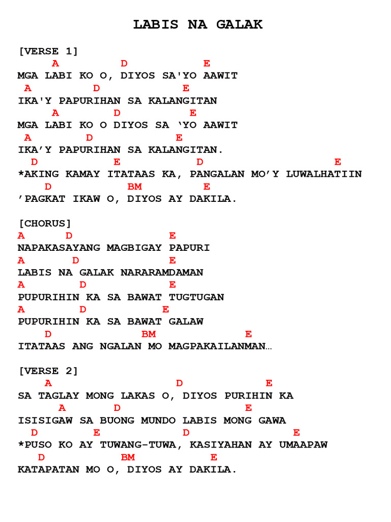 Labis Na Galak X Langit Chords | PDF