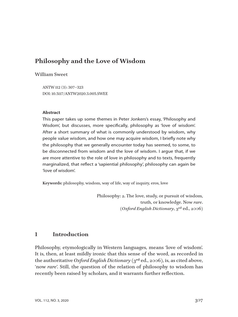 Philosophy and The Love of Wisdom | PDF | Wisdom | Knowledge