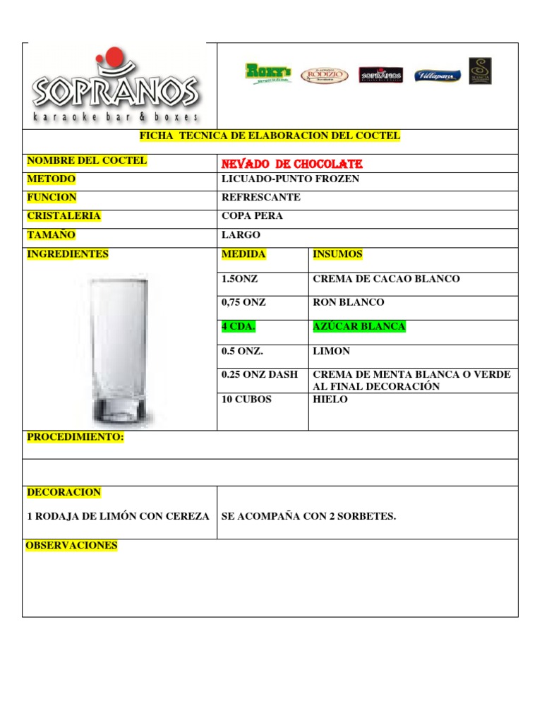 Ficha Tecnica de Elaboracion Del Coctel2