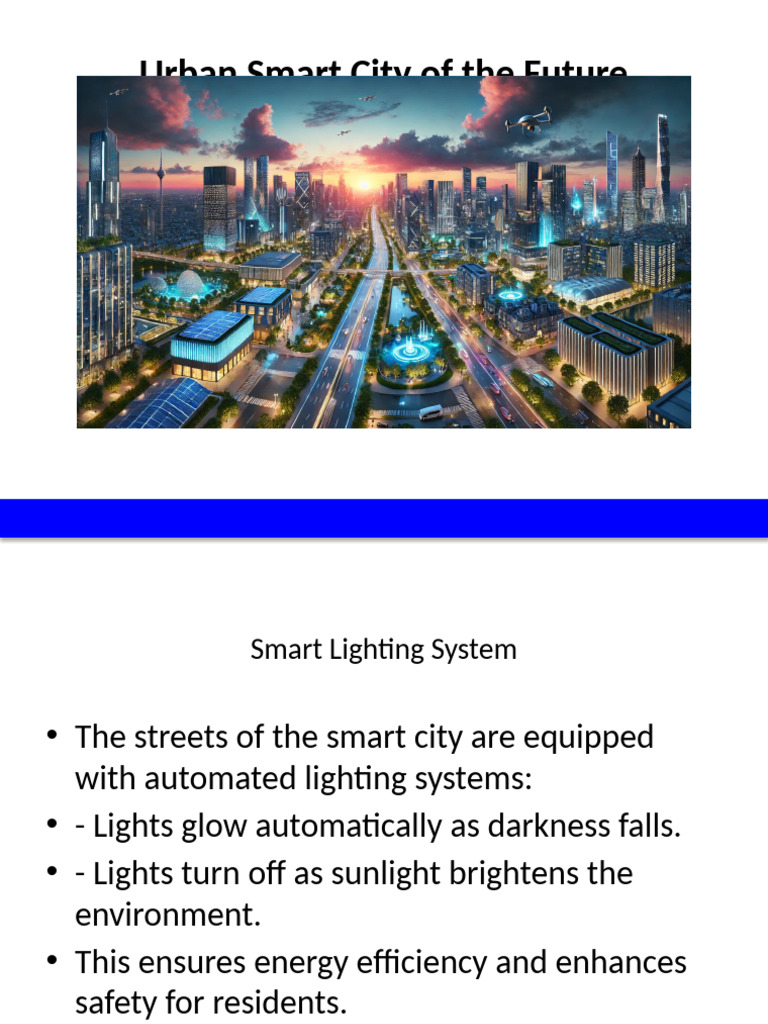 Urban Smart City Presentation With Footer | PDF