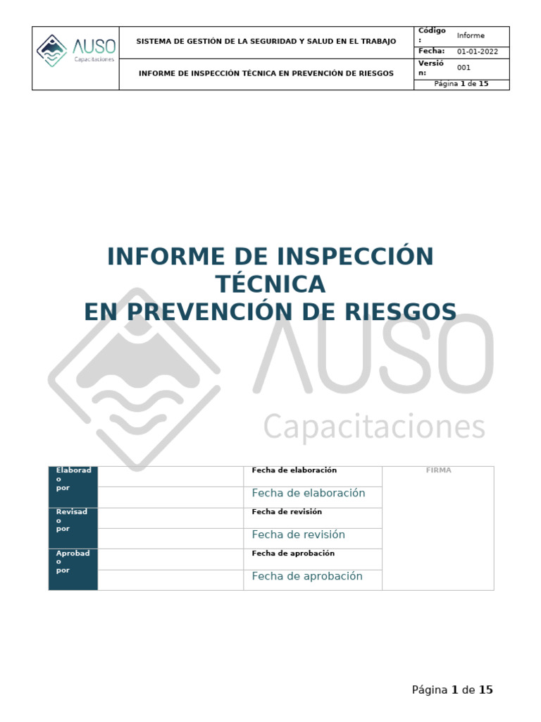 Modelo Informe Prevencion de Riesgos V 0.0 (Contratos Con Pevecionista ...