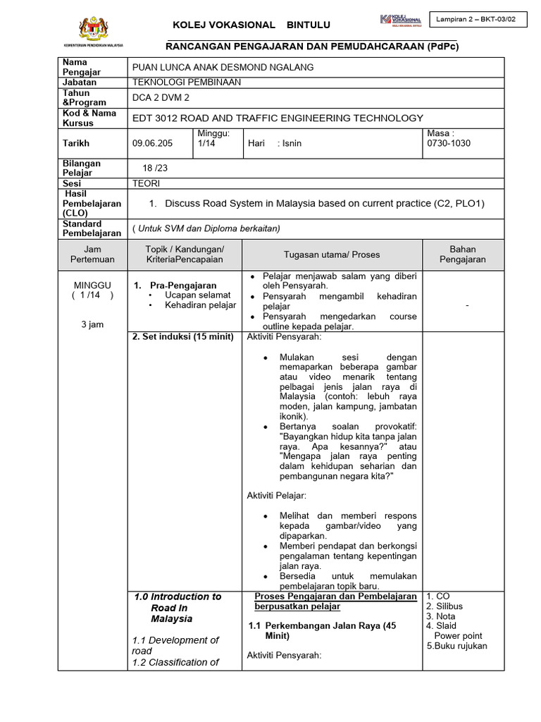 w1 RPH Dca 3134 Building Construction II | PDF