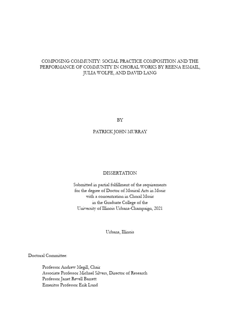 Choral Works and Community Building | PDF | Choir