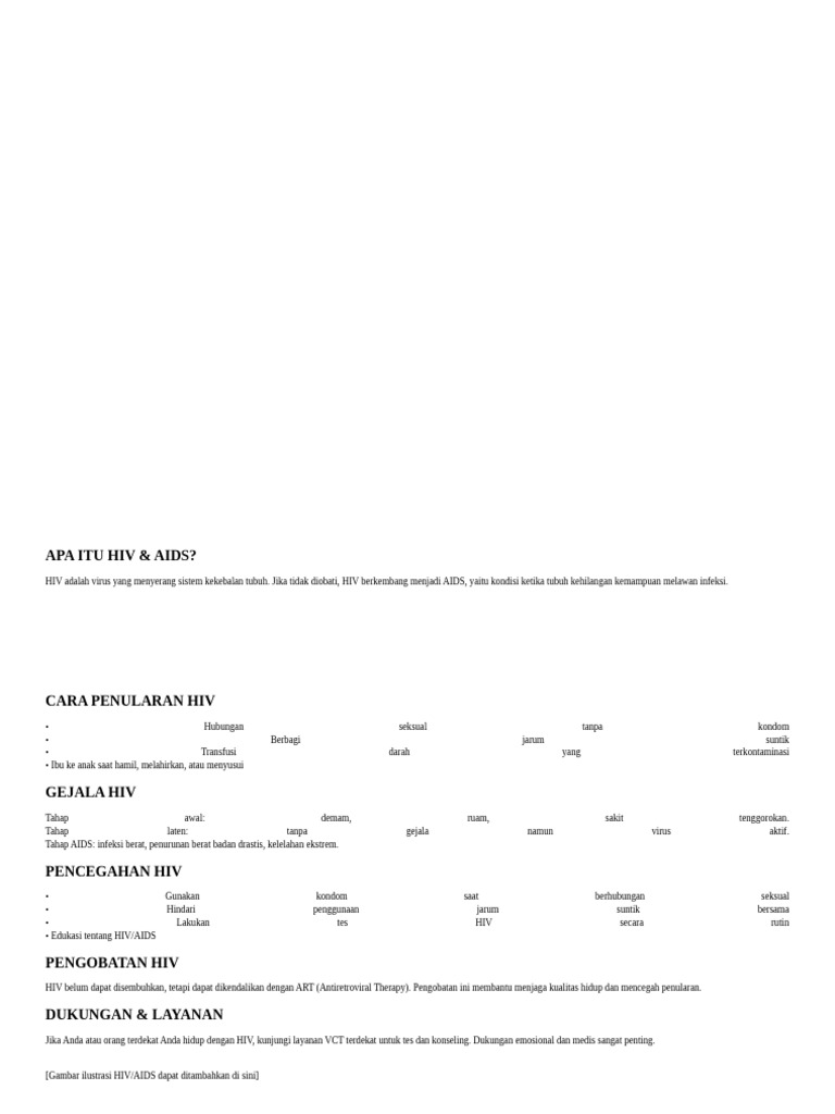 Leaflet HIV AIDS Format Trifold | PDF