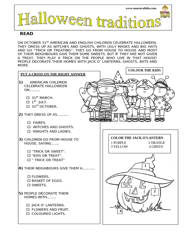 Halloween Traditions Reading Alunos 4 Bimestre | PDF