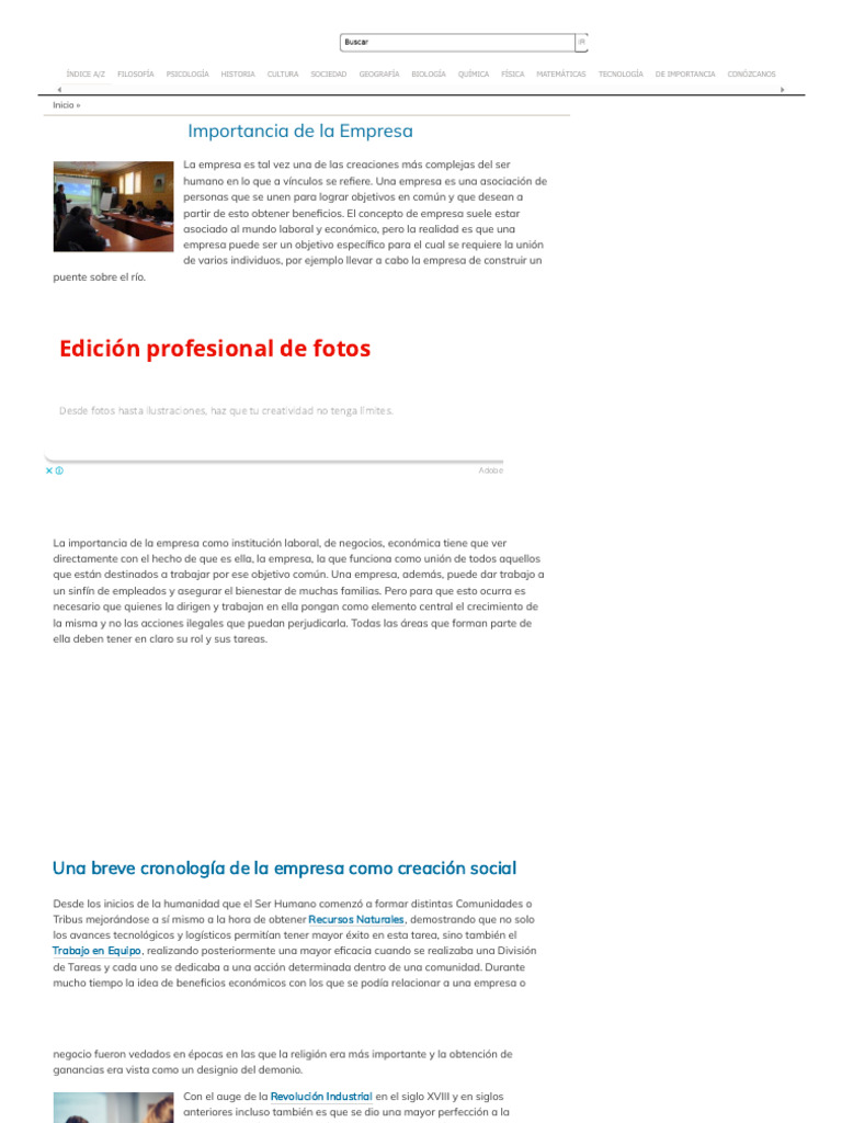 Importancia de La Empresa | PDF | Business | Economias