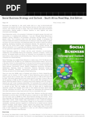 Social Business Strategic Outlook Road Map South Africa, 2012