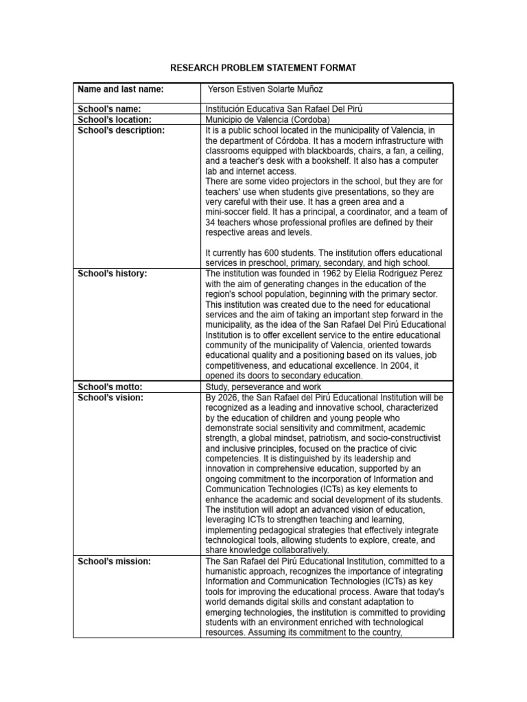 Research Problem Statement Finish | PDF | Methodology | Pedagogy