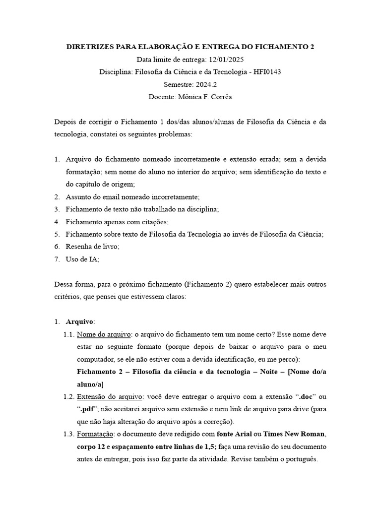 Diretrizes para Fichamento 2 em Filosofia | PDF | Science