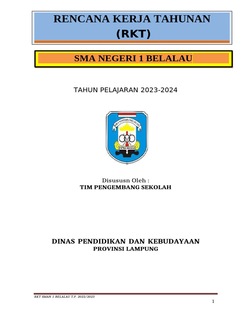 RKT SMA Negeri 1 Belalau 2023/2024 | PDF