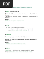 ChatGPT Secret Codes and Features | PDF | Computing