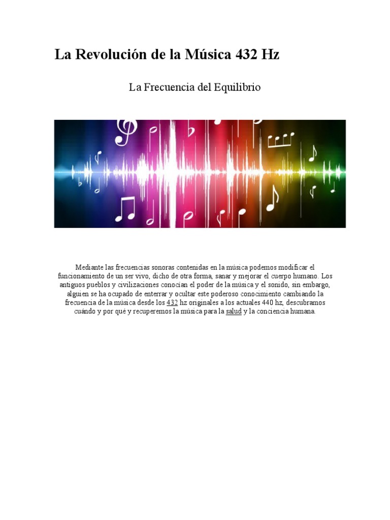 Música 432 Hz: Armonía y Salud | PDF | Sonido | Frecuencia