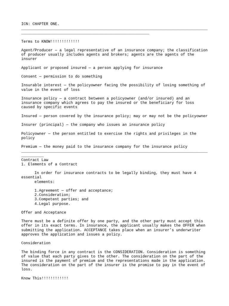 Insurance Contract Basics Explained | PDF | Insurance | Deductible