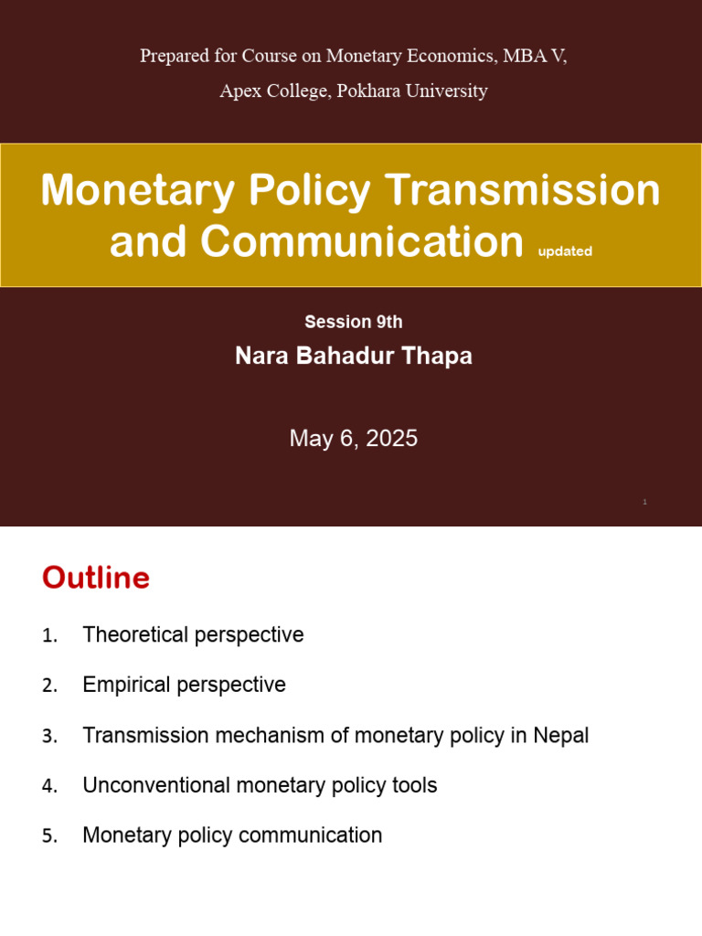 Nepal's Monetary Policy Mechanisms | PDF | Monetary Policy | Yield Curve