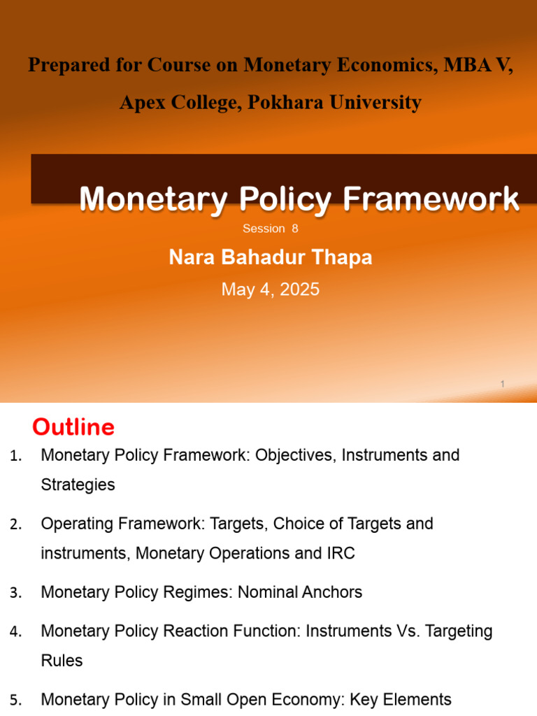 Overview of Monetary Policy Framework | PDF | Monetary Policy | Inflation