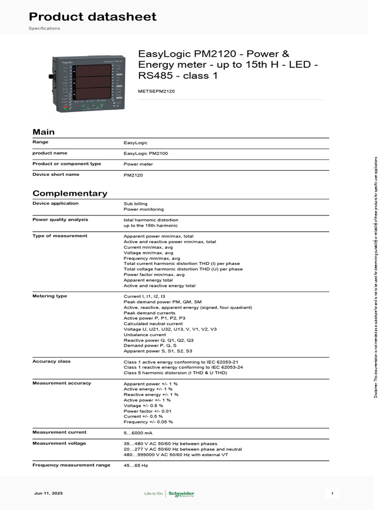 EasyLogic PM2120 Power Meter Overview | PDF | Alternating Current ...