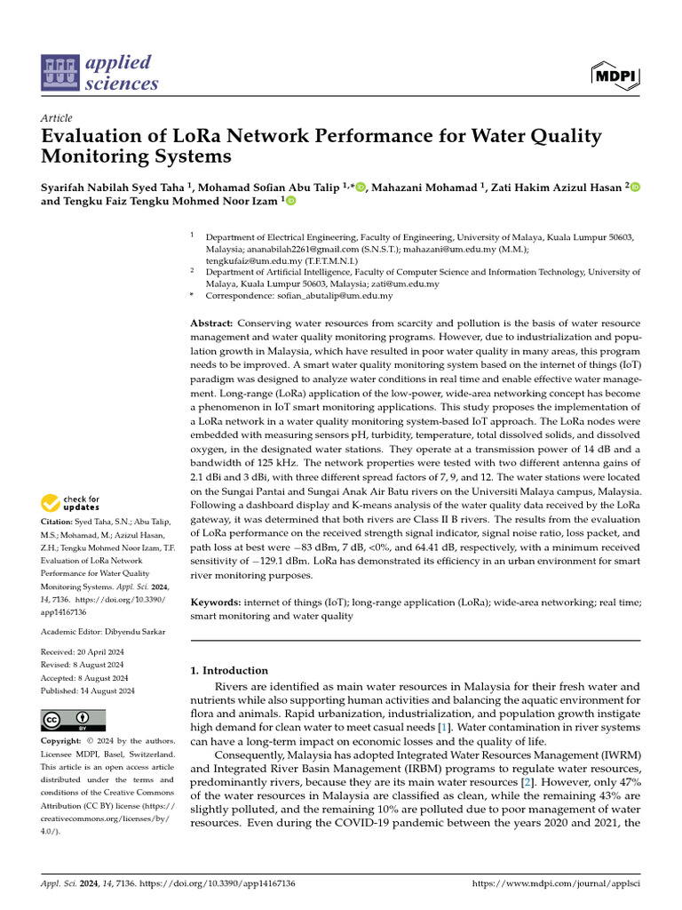 Applsci 14 07136 | PDF | Decibel | Internet Of Things