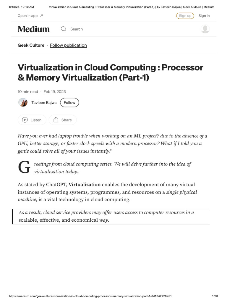 Virtualization in Cloud Computing - Processor & Memory Virtualization ...
