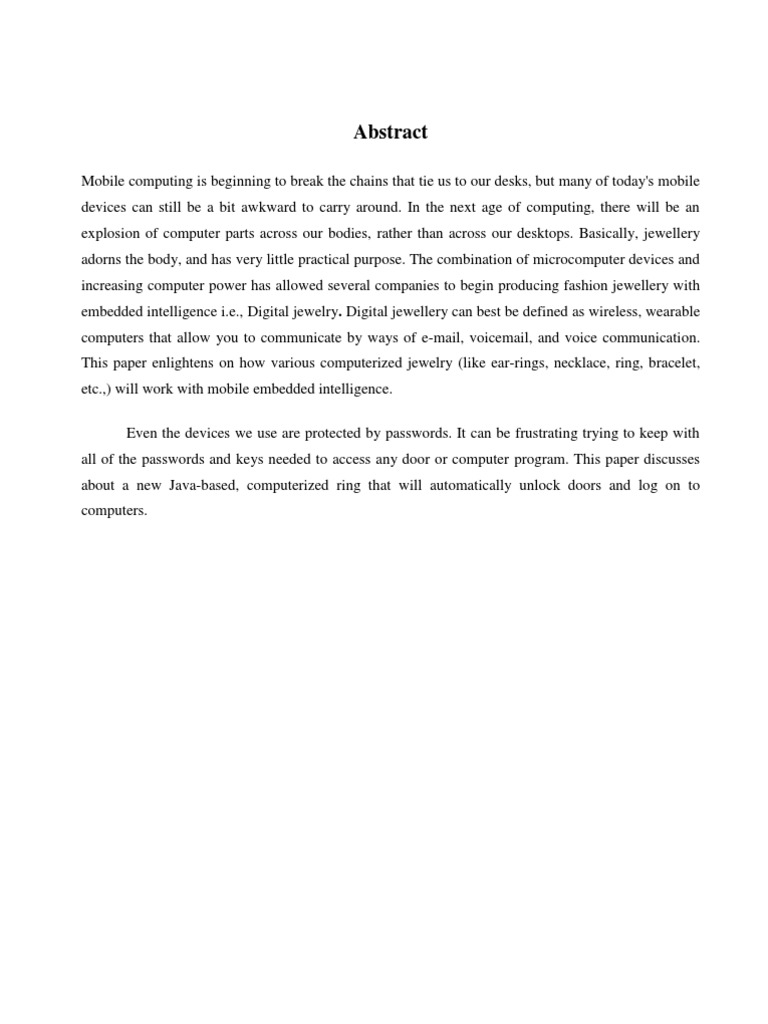 Digital Jewellery Documentation PDF Random Access Memory Java