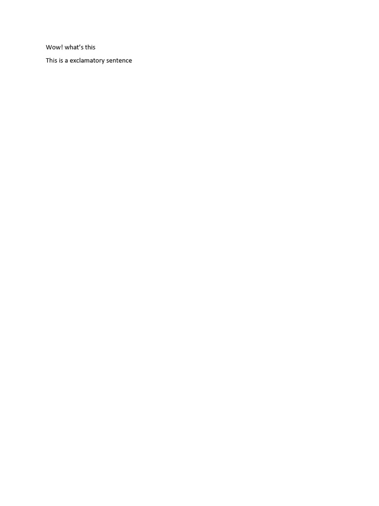 Wow! What's This This Is A Exclamatory Sentence | PDF
