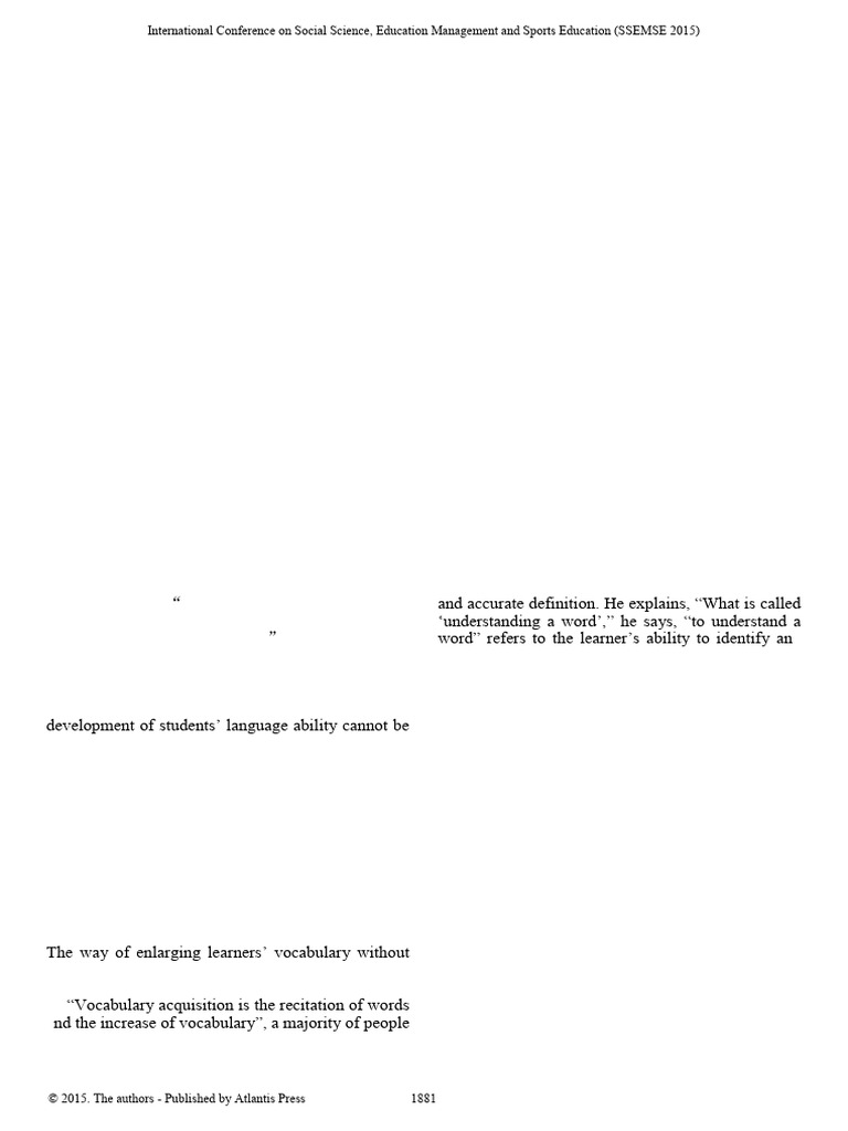 Effective Strategies For Second Language Vocabulary Acquisition | PDF ...