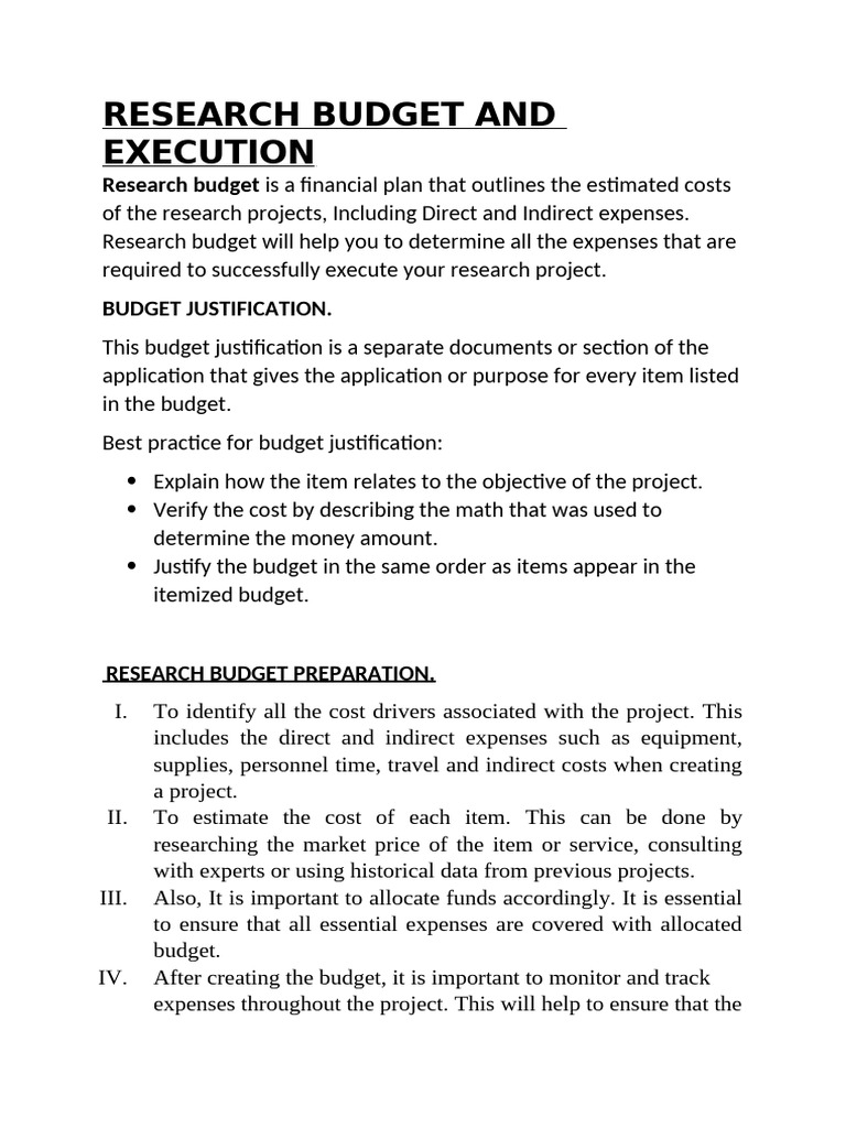 Research Budget and Execution | PDF | Budget | Expense