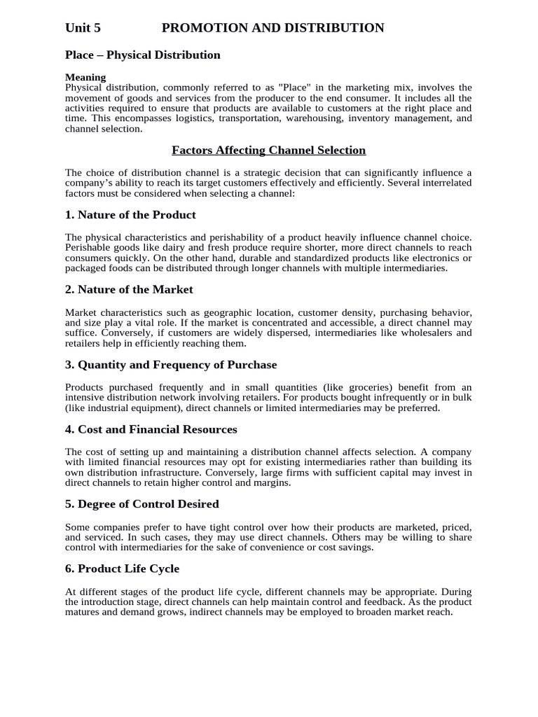 Unit 5 Promotion and Distribution | PDF | Retail | Marketing