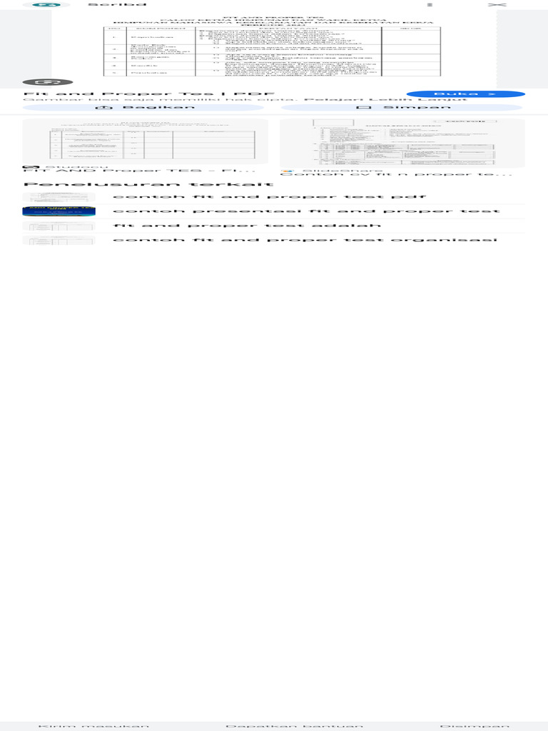 Contoh Fit and Proper Test | PDF